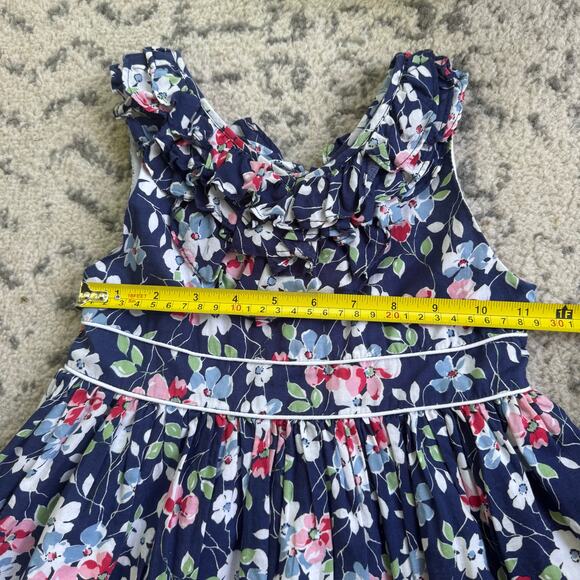 Girls Ralph Lauren Lined Floral Poplin Ruffle Dress Size 5 - Picture 9 of 9